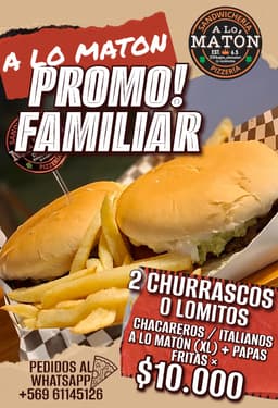 Promo Familiar 2 Churrascos/Lomitos