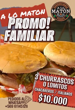 Promo Familiar 3 Churrascos/Lomitos