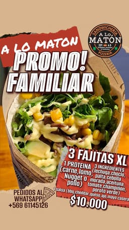 Promo Familiar 3 Fajitas XL