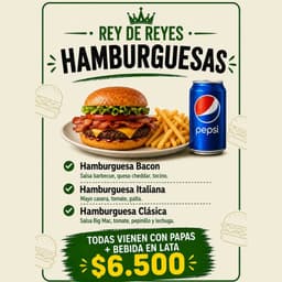 Hamburguesas (Bacon, Italiana o Clásica)